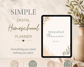 2026 Digital Homeschool Planner for Goodnotes | Weekly & Daily Organization (PDF Download)