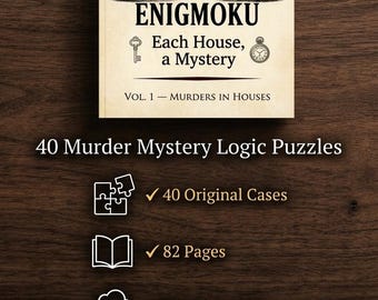 Libro di enigmi logici e gialli / Sudoku investigativi stampabili + digitali / PDF da facile a difficile per bambini e adulti