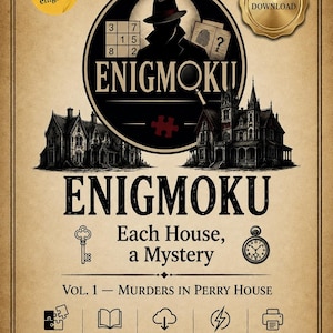 Enigmoku Vol. 1: Morden i Perry House | Mysterielogikpusselbok | Sudoku Detektivpussel Utskrivbara + Digitala | 40 Polisgåtor