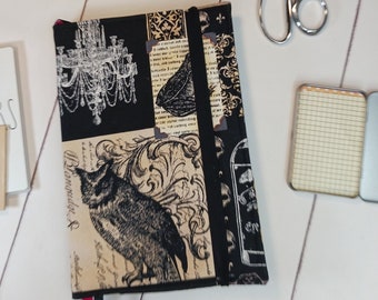 Bullet Journal Cover -  in Michael Miller Nevermore fabric - F1