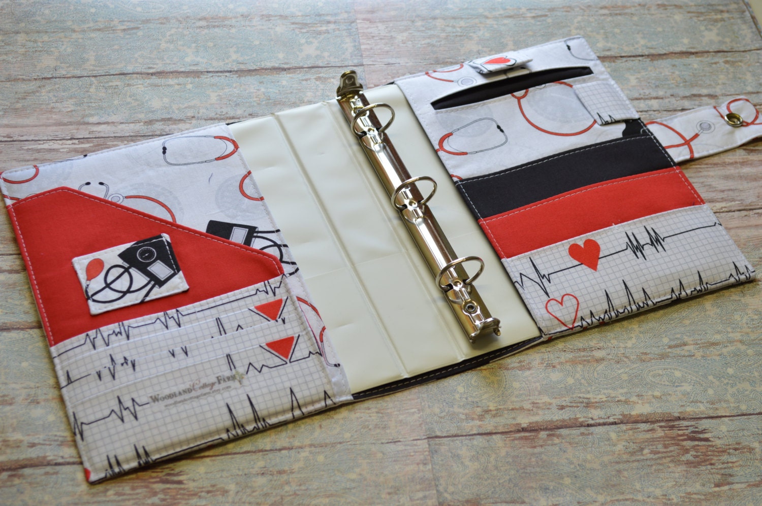 3 Ring Binder Cover In Nursing Fabric f2