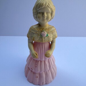 Vintage Avon Garden Girl Sweet Honesty Cologne Figurine Bottle 4 Oz Pink Dress