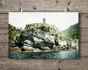 Vernazza Doria Castle Belforte / Cinque Terre, Liguria, Italy / Italian Riviera Travel Photography Print / Mediterranean Sea Wall Art Decor