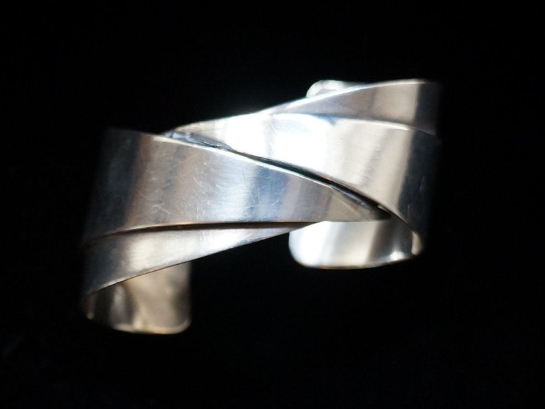Modernist Sterling Silver Bracelet by designer Otto Robert Bade 70s Orb Sterling