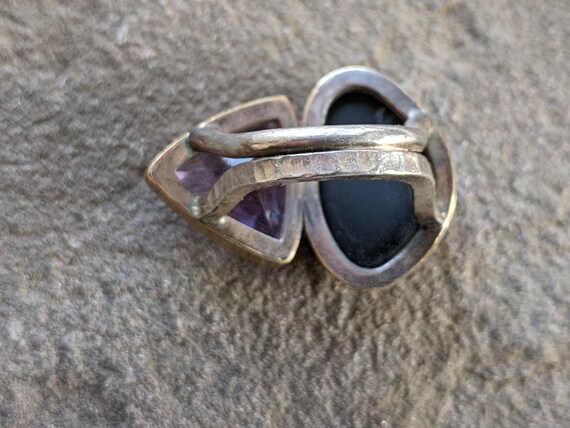 Amethyst Basalt Statement Ring: 22k Gold, Sterlin… - image 4