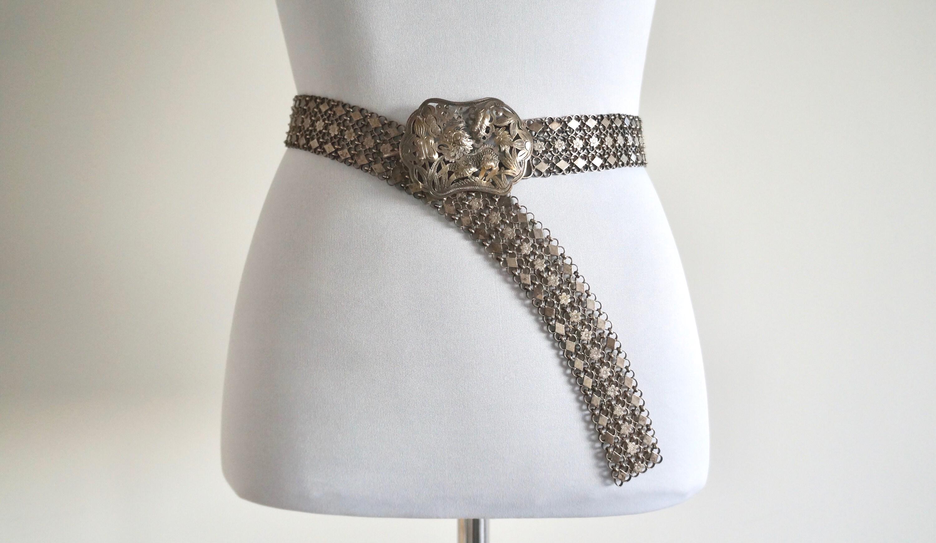 Vintage Peranakan Chinese Waist Belt (100 years old) Peranakan silver belts collection from Straits Chinese culture main image 2