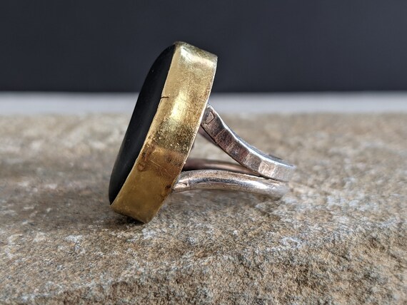 Amethyst Basalt Statement Ring: 22k Gold, Sterlin… - image 7
