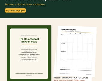 Paquete de planificadores de ritmo para la educación en casa / 17 páginas imprimibles (PDF)