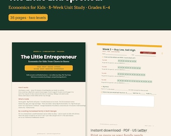 Unidad didáctica "El pequeño emprendedor" / Economía para niños de preescolar a cuarto grado (PDF)