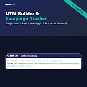 UTM-builder en campagnetracker | UTM-linkspreadsheet + Google Sheets URL-builder | Sjabloon voor het bijhouden van marketingcampagnes