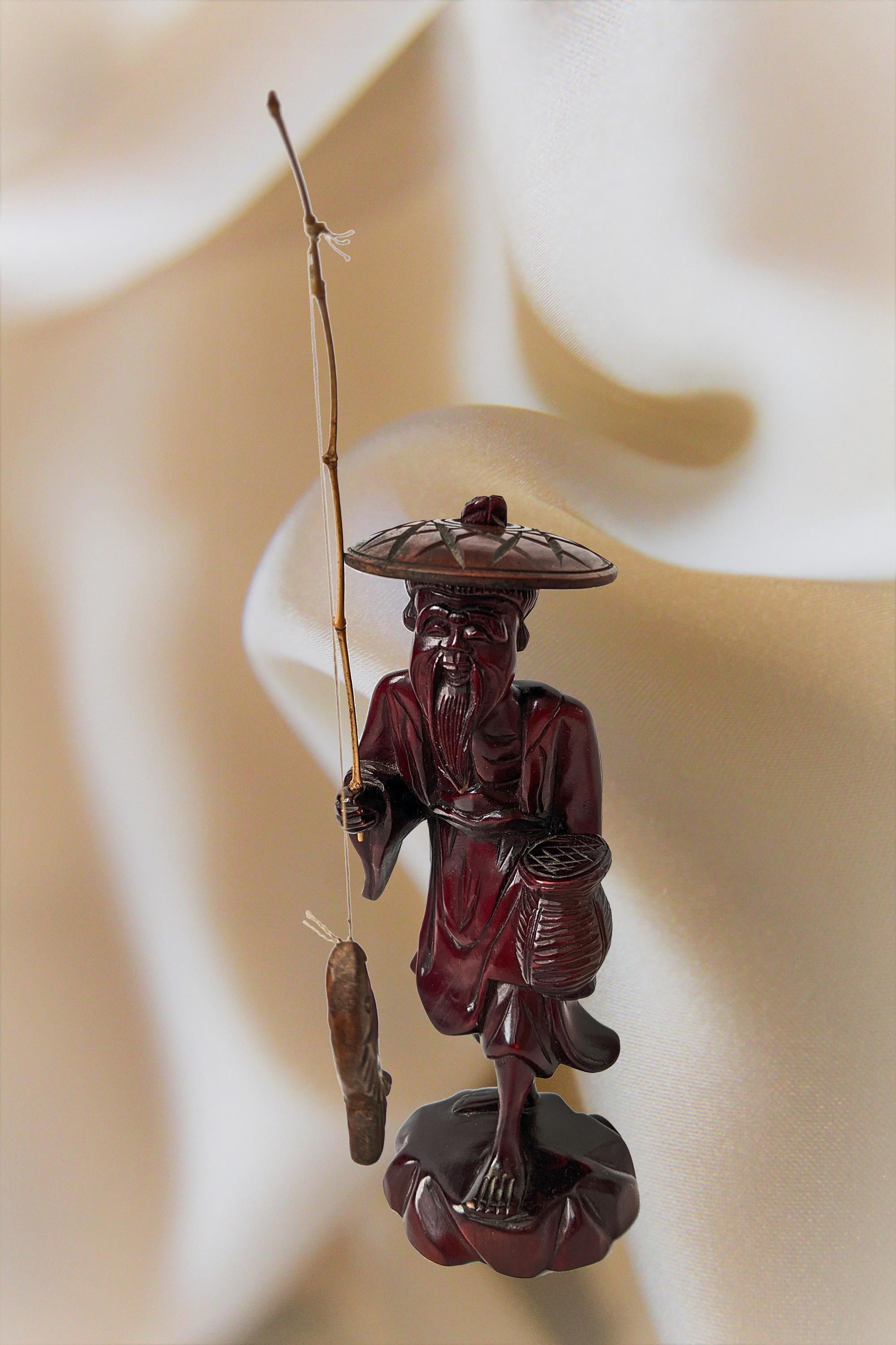 Wooden Chinese Fisherman Carving - Etsy Wooden Chinese Fisherman Carving - Etsy
