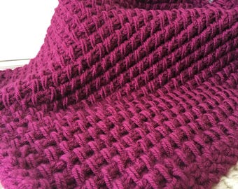 Purple Hand Knit Mini Photography Prop Blanket