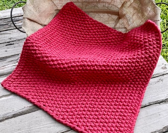 Barbie Pink Hand Knit Seed Stitch Photography Prop Blanket