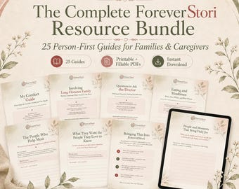 Caregiver Resource Bundle, 25 Printable Guides, Dementia Support Workbook (Digital Download)