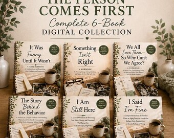 Caregiver Workbook Bundle | 6 Digital Guides + Fillable PDFs | Dementia, Aging Parents & Family Care | Person-Centered Care