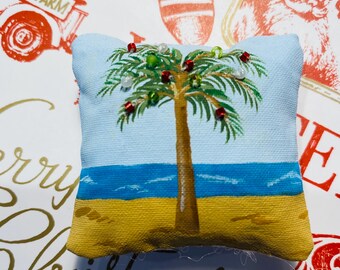 Christmas Palm Miniature Doll Pillow