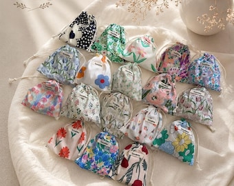 Cotton Drawstring Pouch, Portable Storage Bag, Makeup Organizer, Travel Pouch, Small Cosmetic Case, Candy Holder, Everyday Organizer
