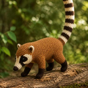 Ring-Tailed Coati Crochet Pattern, Realistic Wildlife Amigurumi PDF