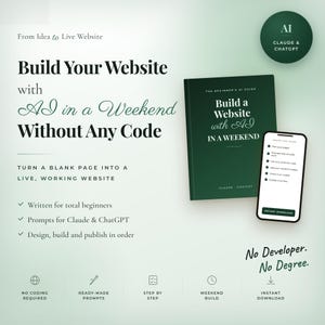 Comment créer un site web : guide IA de Claude Chatgpt, ebook de conception web pour débutants, sans programmation
