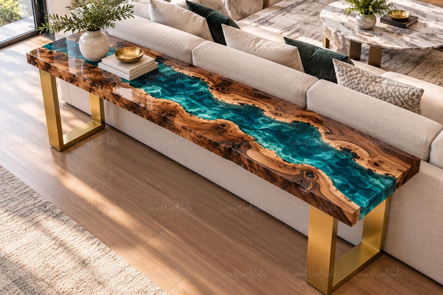 レジンコンソールテーブル　ハンドメイド Epoxy Console Table - Etsy