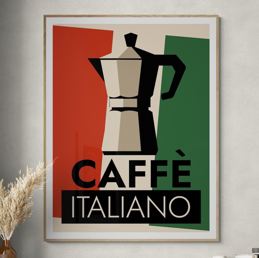 Caffè Italiano Printable Poster, Vintage Italian Kitchen Wall Art ...