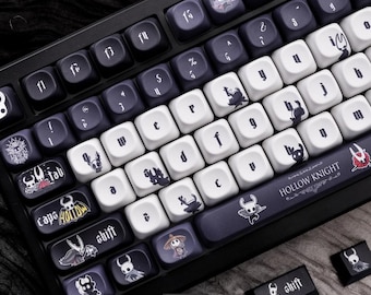 Hollow Knight Keycaps Set | 130-Key Anime Japanese PBT Keycaps for Mechanical Keyboard