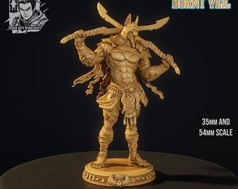 Amutek The Slayer - Egyptian Warrior Demi-God | 35mm 54mm| DnD ttrpg | Ronin Arts Workshop