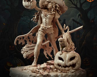 Beatrix of the Pumpkins | TTRPG Halloween Miniature | 32mm 75mm 145mm | SolGood Creations