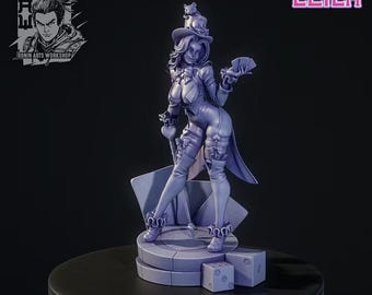 Magician Muse Leila PinUp Hecate | 75mm - 120mm | Poker Fantasy Display Piece | Ronin Arts Workshop