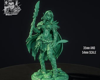 Merva The Green Shadow | Female Forest Elf Assassin | 35mm 54mm| DnD ttrpg | Ronin Arts Workshop