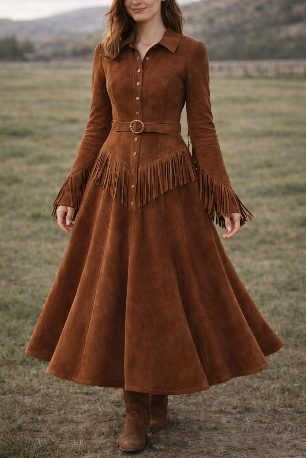 long brown suede dress Midi Color:Orange Sherbet blue glitter long sleeve 36 and everyday sophistication