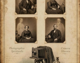 Victorian Spirit Photography Print | Gothic Occult Wall Art, Dark Academia Decor
