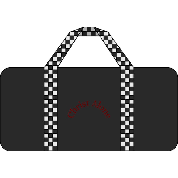 Christ Alone Tripper Duffel Bag | Checkered Strap, Black Camo