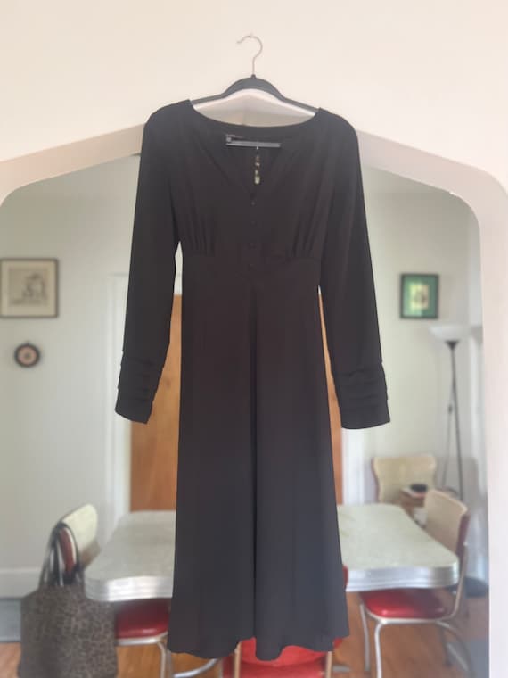 Vintage Laura Ashley Black Long Sleeve Dress wButt
