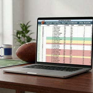 2026 Fantasy Football Draft Sheet – Auto Daily Sync Sleeper vs FantasyPros