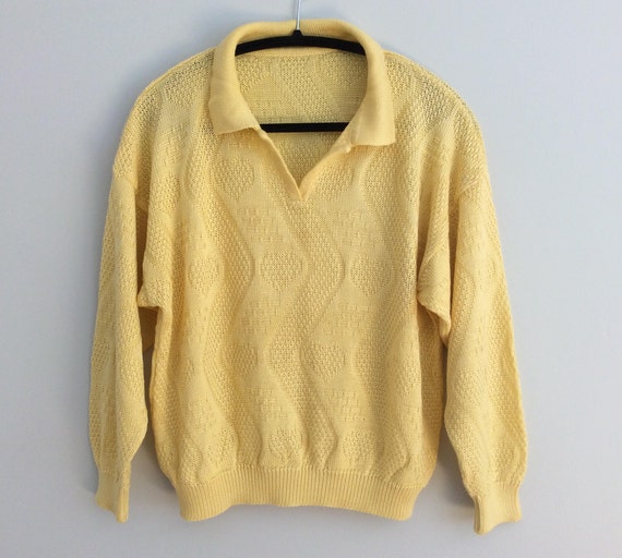 yellow polo pullover