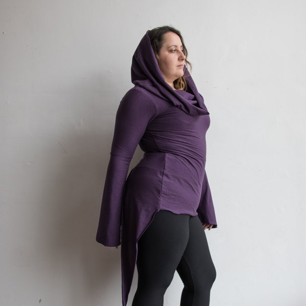 Azalyne Top, Reversible Top, Cowl Top, Hooded Top, Festival Clothing, Organic Clothing, Hemp Clothing, Bamboo Clothing