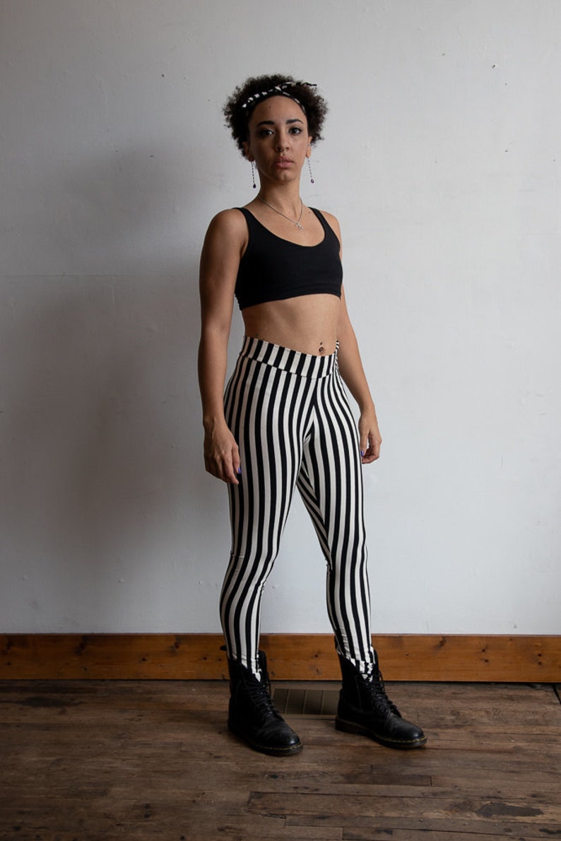 Stripe Leggings, Sizes 0-22, www.wearharmonicthreads.com,Circus Leggings, Steampunk, Cabaret, Pirate, Festival Clothing, Stripes, Dance Wear