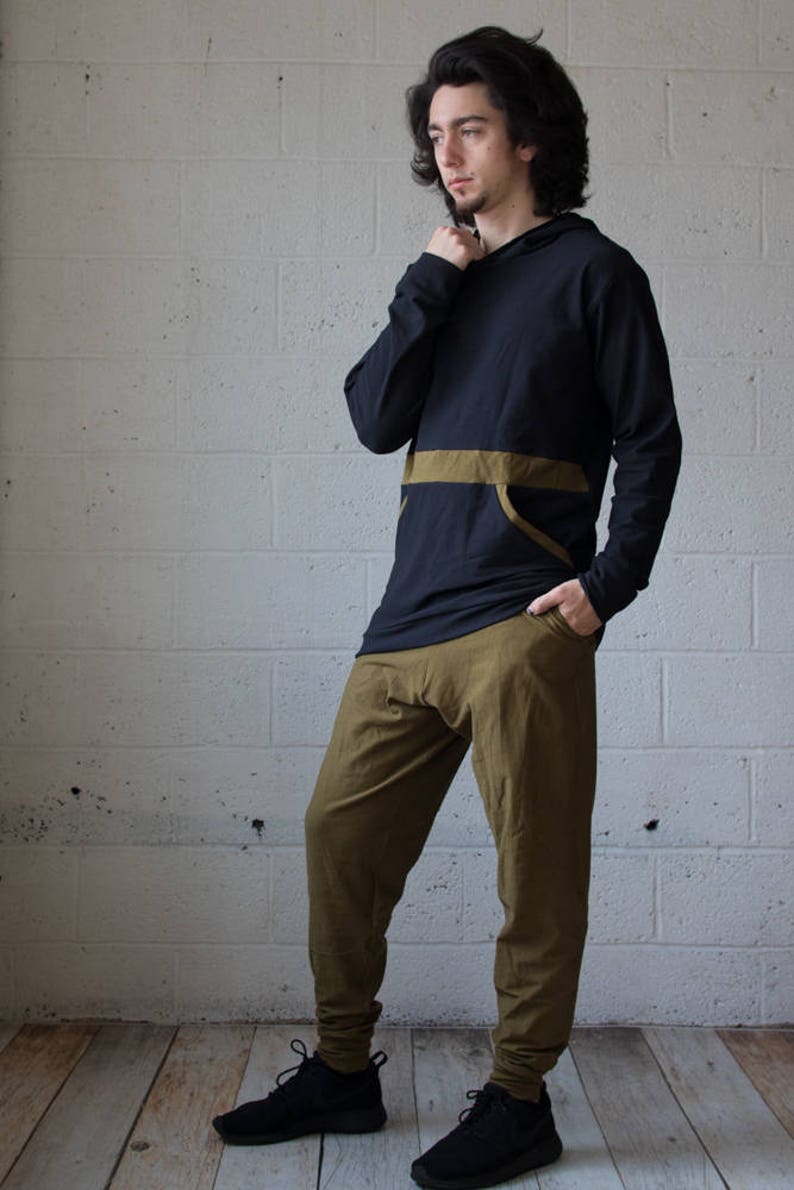 Men/'s Wear Hemp Clothing Men/'s Yoga Burning Man Men/'s Pocket Pullover Kangaroo Pocket Men/'s Hoodie Men/'s Pullover Festival Wear