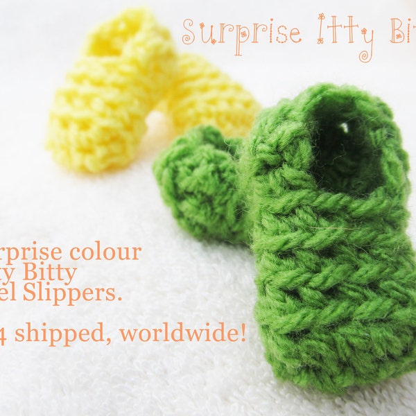 SALE Itty Bitty Crocheted Slippers - SURPRISE mystery pair