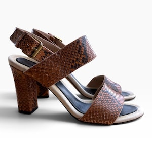 Céline by Phoebe Philo SS2012 Genuine Python Block Heel Sandals - EU 36