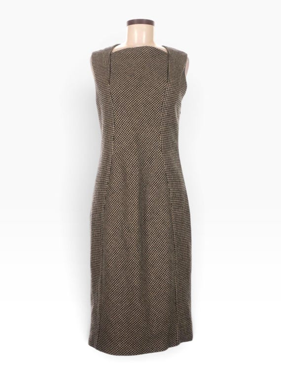 Bottega Veneta, Bottega Veneta Vintage Tomas Maier Houndstooth Midi Dress IT 44 / US 8
