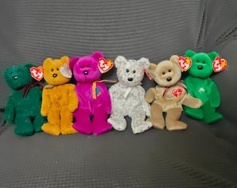 The Bear Necessities, Beanie Baby Edition! (set of 6 bears with tags)