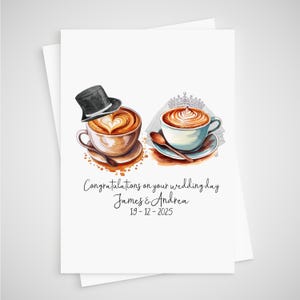 Carte de mariage café personnalisée