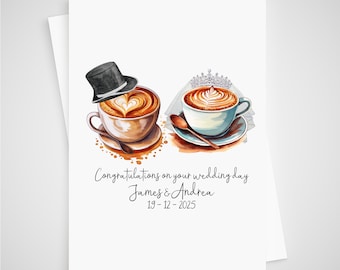 Coffee Wedding Card Personalised