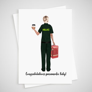 Paramedic New Job Card Gepersonaliseerd Gefeliciteerd met het worden paramedicus