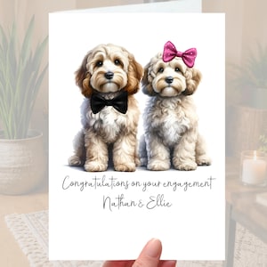 Cockapoo Dog Engagement Card Personalised