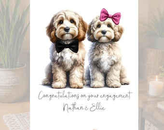 Cockapoo Dog Engagement Card Personalised