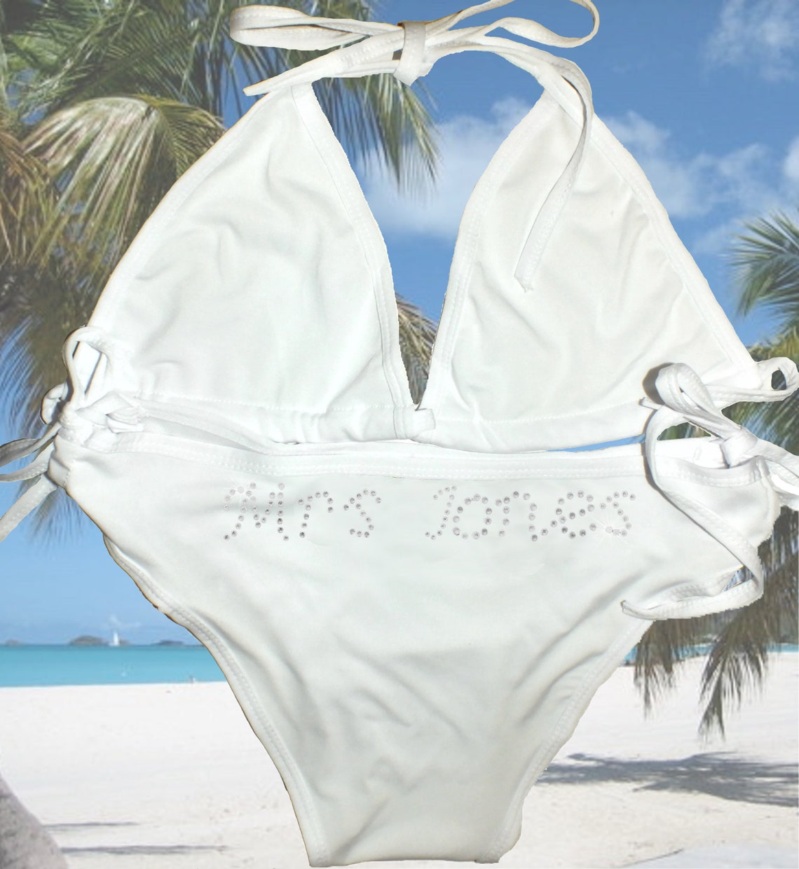 Mrs Bikini Wedding Bride White Black Hot Pink Honeymoon Etsy