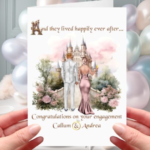 Scheda di fidanzamento da favola Castello personalizzato Principessa E vissero tutti felici e contenti